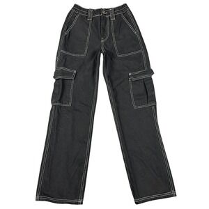 VTG BDG Skate Jean Women's Sz 24X28 Black Denim Hip Hop Y2K Retro Grunge Cargo